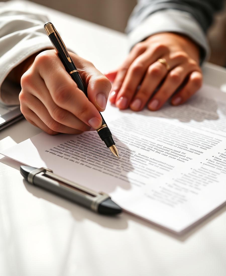Signing a legal document